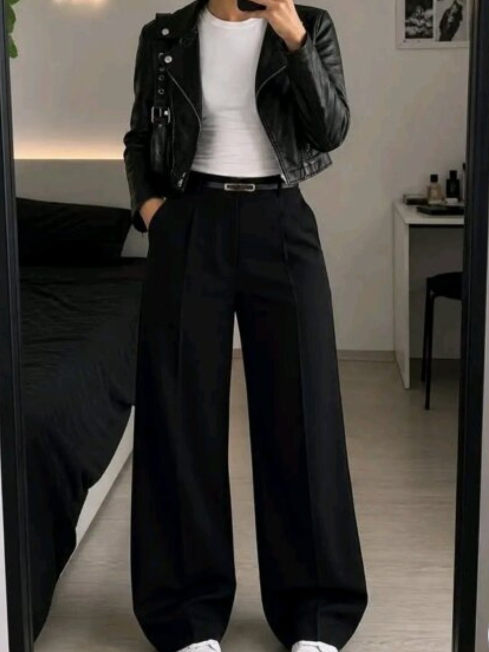 Wilfred Black High-Waist Wide Leg Trousers